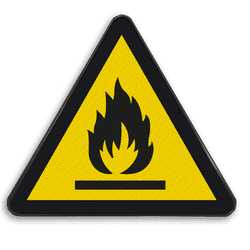 Autocollant ou panneau - W021 - Matières inflammables