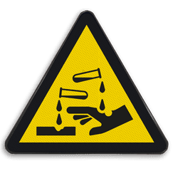 Autocollant ou panneau - W023 - Substances corrosives