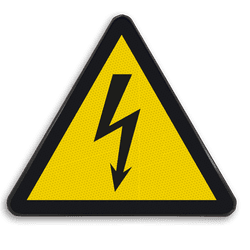 Waarschuwingsbord W012 - Gevaar voor elektrische spanning
