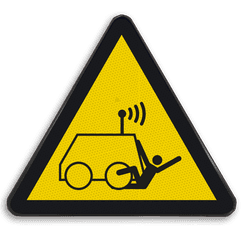 Autocollant ou panneau - W037 - Machine commandée à distance par un opérateur