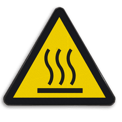 Veiligheidspictogram W017 - Gevaar voor heet oppervlak - reflecterend
