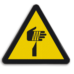 Autocollant ou panneau - W022 - Éléments pointus, risque de coupure de la main