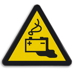 Autocollant ou panneau - W026 - Charge de la batterie en cours
