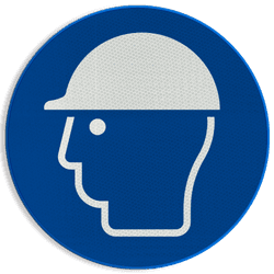 Veiligheidspictogram M014 - Veiligheidshelm verplicht - reflecterend