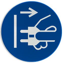Veiligheidspictogram M006 - Uit stopcontact halen alvorens uitvoeren van werkzaamheden - reflecterend