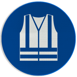 Veiligheidspictogram M015 - Veiligheidsvest verplicht - reflecterend