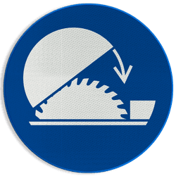 Autocollant ou panneau - M031 - Utiliser le capot de protection de la scie circulaire