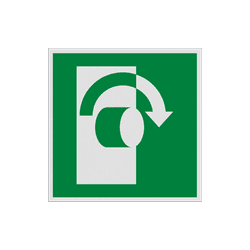 Veiligheidspictogram E019 - Draai rechtsom - reflecterend