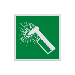 Autocollant ou panneau - E025 - Marteau de secours
