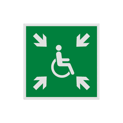 Veiligheidspictogram E024 - Tijdelijke verzamelplaats voor evacuatie - reflecterend