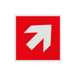 Pictogramme de sécurité - Flèche escalier vers le haut en direction du moyen de lutte contre l'incendie - rétroréfléchissant