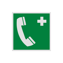 Autocollant ou panneau - E004 - Téléphone d'urgence