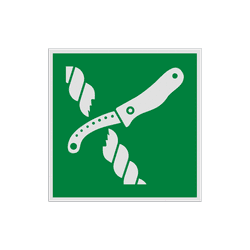 Autocollant ou panneau - E035 - Couteau de radeau de survie