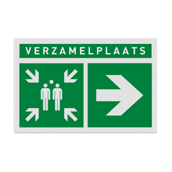 Veiligheidspictogram E007 - Verzamelplaats rechts - reflecterend