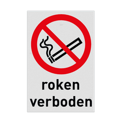 Veiligheidspictogram P002 - Roken verboden met tekst - reflecterend