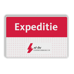 Informatiebord 3:2 - Expeditie + bedrijfslogo