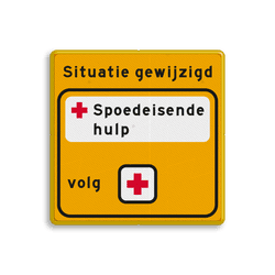 Fluor Routebord Situatie gewijzigd, volg route met pictogram