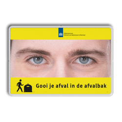 Informatiebord 3:2 - Gooi je afval in de afvalbak - Rijkswaterstaat