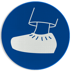 Veiligheidspictogram MG24 - Overschoenen verplicht - reflecterend