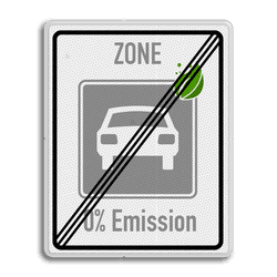 Verkeersbord einde zone ZERO Emissie - milieuzone