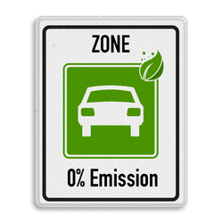 Verkeersbord begin zone ZERO Emissie - milieuzone