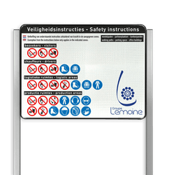Portaalsysteem TS inclusief informatiebord rechthoek 4:3 + 2 Geborsteld aluminium staanders