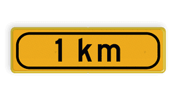 Onderbord met afstand 1 km - OB401t-1