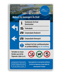 Informatiebord entree terrein - eigen ontwerp / in huisstijl - reflecterend