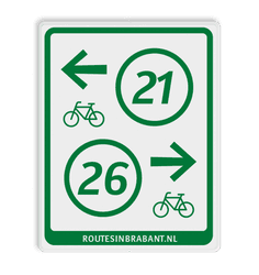 Knooppuntbord K Fietsroute DOR 300x380mm
