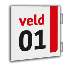 Veldnummerbord vierkant dubbelzijdig -vlaggend