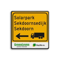 Vierkant Omleidingsbord voor route bouwverkeer met logo
