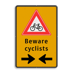 Tekstbord WIU geel/zwart 3 regelig