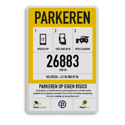 Zonebord PARKEREN - Entree - VOORWAARDEN - ParkBee