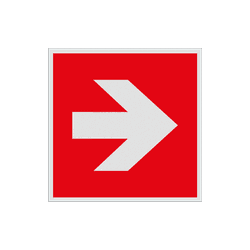 Pictogramme de sécurité - Flèche vers la droite moyen de lutte contre l'incendie - rétroréfléchissant