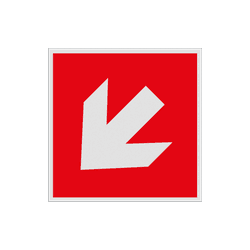 Veiligheidsbord F000 (pijl links beneden)
