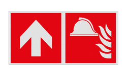 Haaks bord F004 - Richting Brandbestrijdingsmiddelen