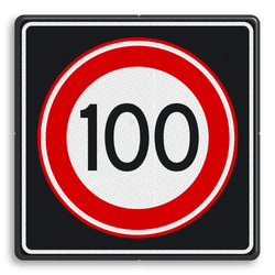 Verkeersbord RVV A01 100s - Maximum snelheid 100 km/h