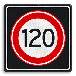 Verkeersbord RVV A01 120s - Maximum snelheid 120 km/h