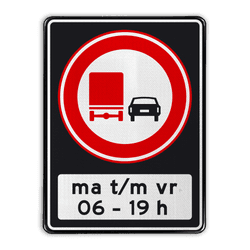 Verkeersbord RVV F03 OB206ps - Inhaalverbod vrachtauto's