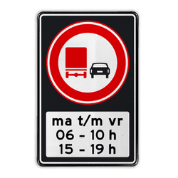 Verkeersbord RVV F03 OB206p2s - Inhaalverbod vrachtauto's