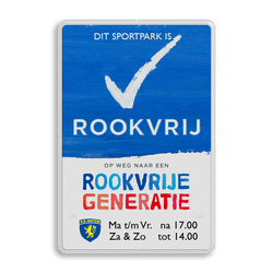 Informatiebord Rookvrij Vereniging met logo