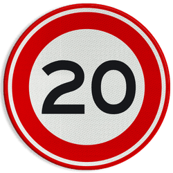 Verkeersbord RVV A01-20 - Maximum snelheid 20 km/h