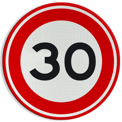 Verkeersbord RVV A01-030 - Maximum snelheid 30 km/h