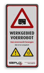 Veiligheidsbord 1:2 - Werkgebied Robot + logo / in huisstijl