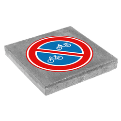 Dalle de signalisation 300 x 300 mm &ndash; Acc&egrave;s interdit aux v&eacute;los et cyclomoteurs