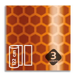 Classe 3 - Film r&eacute;fl&eacute;chissant flexible orange fluo V-8014 EVG m&eacute;tallis&eacute; - largeur 1220 mm