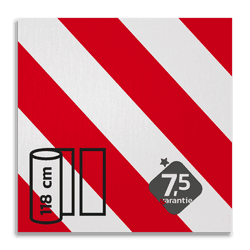 Reflecterende folie met banen wit/rood Klasse 1
