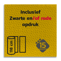 Reflecterende folie Geel met Zwart/Rode print klasse 3 T-7501-B