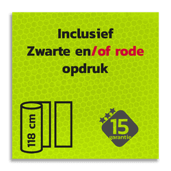 Reflecterende folie FLUOR-Geel-Groen + Zwart/Rode print klasse 3 T-7513