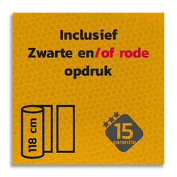 Reflecterende folie FLUOR-Geel met Zwart/Rode print klasse 3 T-7511
